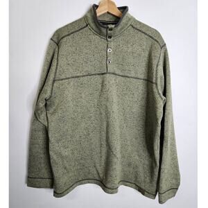 Dakota Grizzly Sweater Mens XLarge Green Long Sleeve Pullover 1/4 Zip